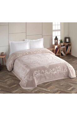 Taç Kristal Blankent Çift Kişilik Battaniye 220x240- Cappuccino