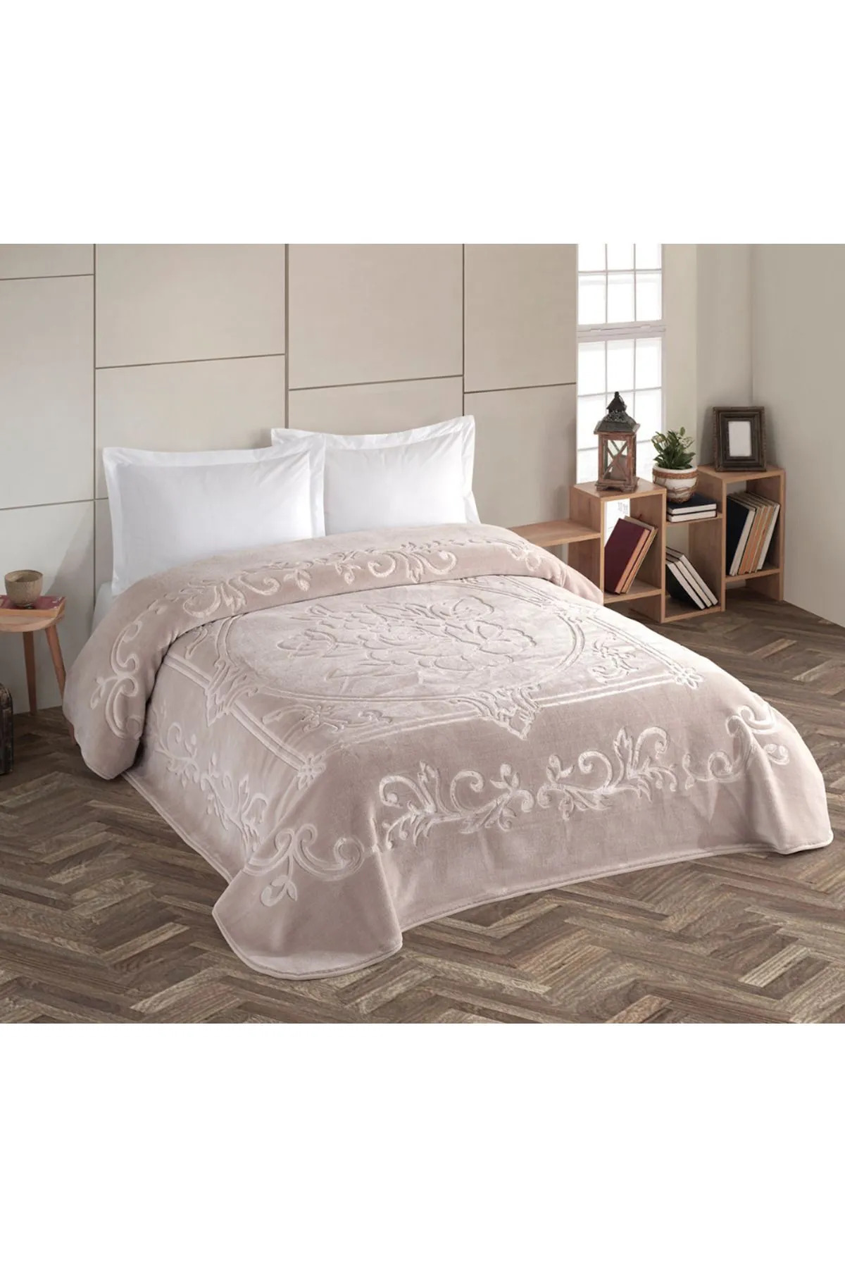 Taç Kristal Blankent Çift Kişilik Battaniye 220x240- Cappuccino