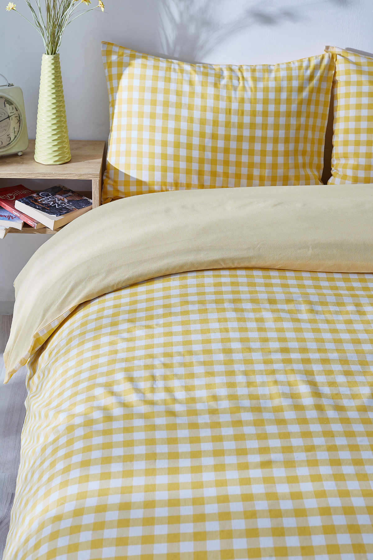 Ricco Lifes Sarı Pötikare Tek Kişilik Nevresim Takımı (ÇARŞAFSIZ)