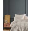 KAAN PREMIUM TEK KİŞİLİK KARELİ NEVRESİM SETİ, ÖZEL RENKLİ NEVRESİM SETİ YASTIK KILIFI + YORGAN KILIFI 155X215
