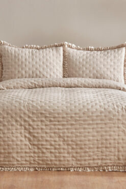 Karaca Home Viona Çift Kişilik Yatak Örtüsü Seti Bej