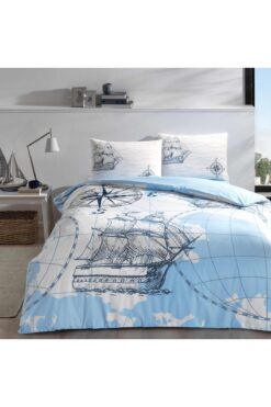 Taç Ocean Ranforce Çift Kişilik Nevresim Takımı Turkuaz