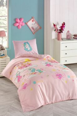 Eponj Home Junior Nevresim Seti Tek Kişilik Unicorn Dreams Pembe