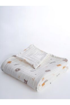 EIFIN 4 Katlı Çok Amaçlı Müslin Örtü & Battaniye %100 Pamuk, Kutulu Oeko-teks Sertifikalı 80x80 cm