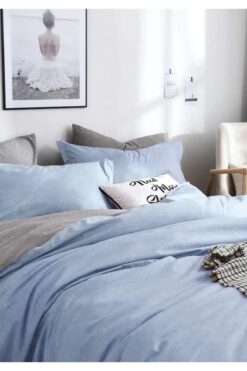 Sheri Home Çift Kişilik Çift Taraflı Nevresim Seti Ybabyblue02131453693