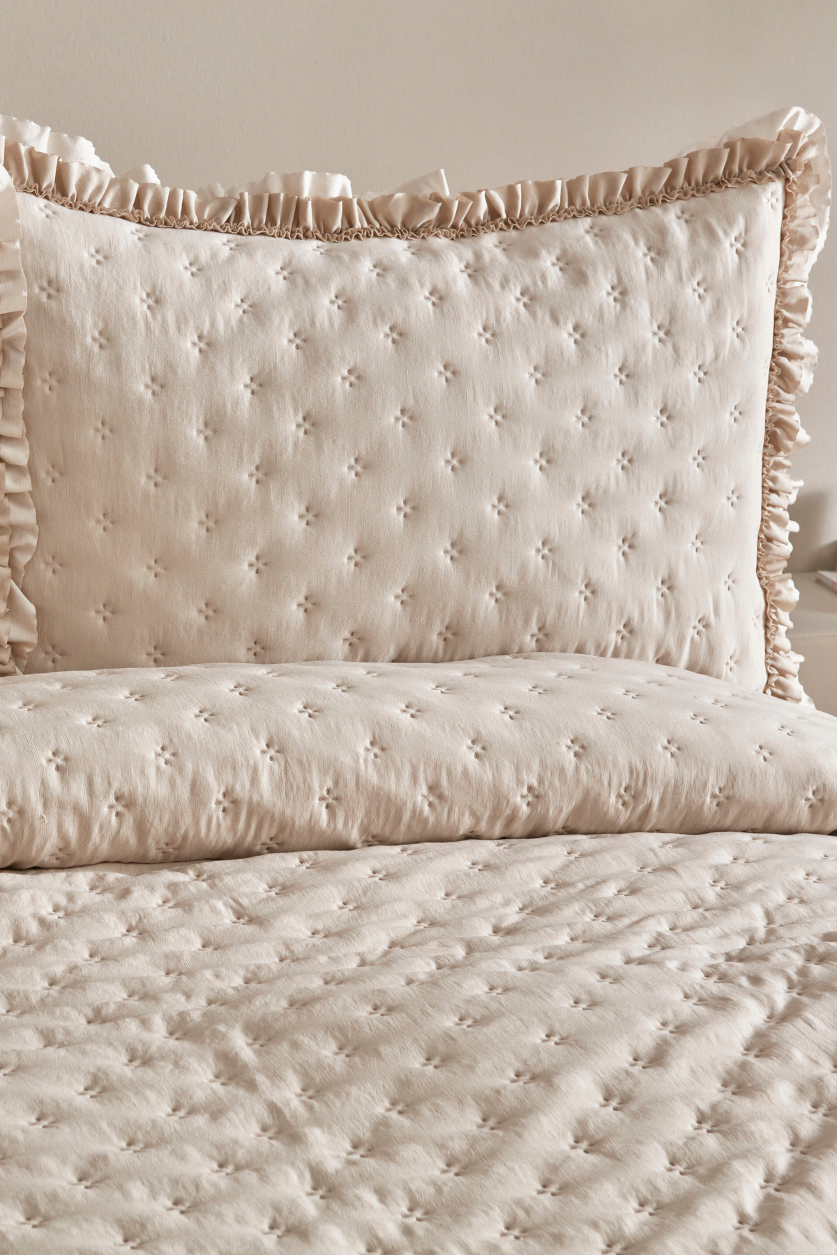 Karaca Home Viona Çift Kişilik Yatak Örtüsü Seti Bej - Görsel 3