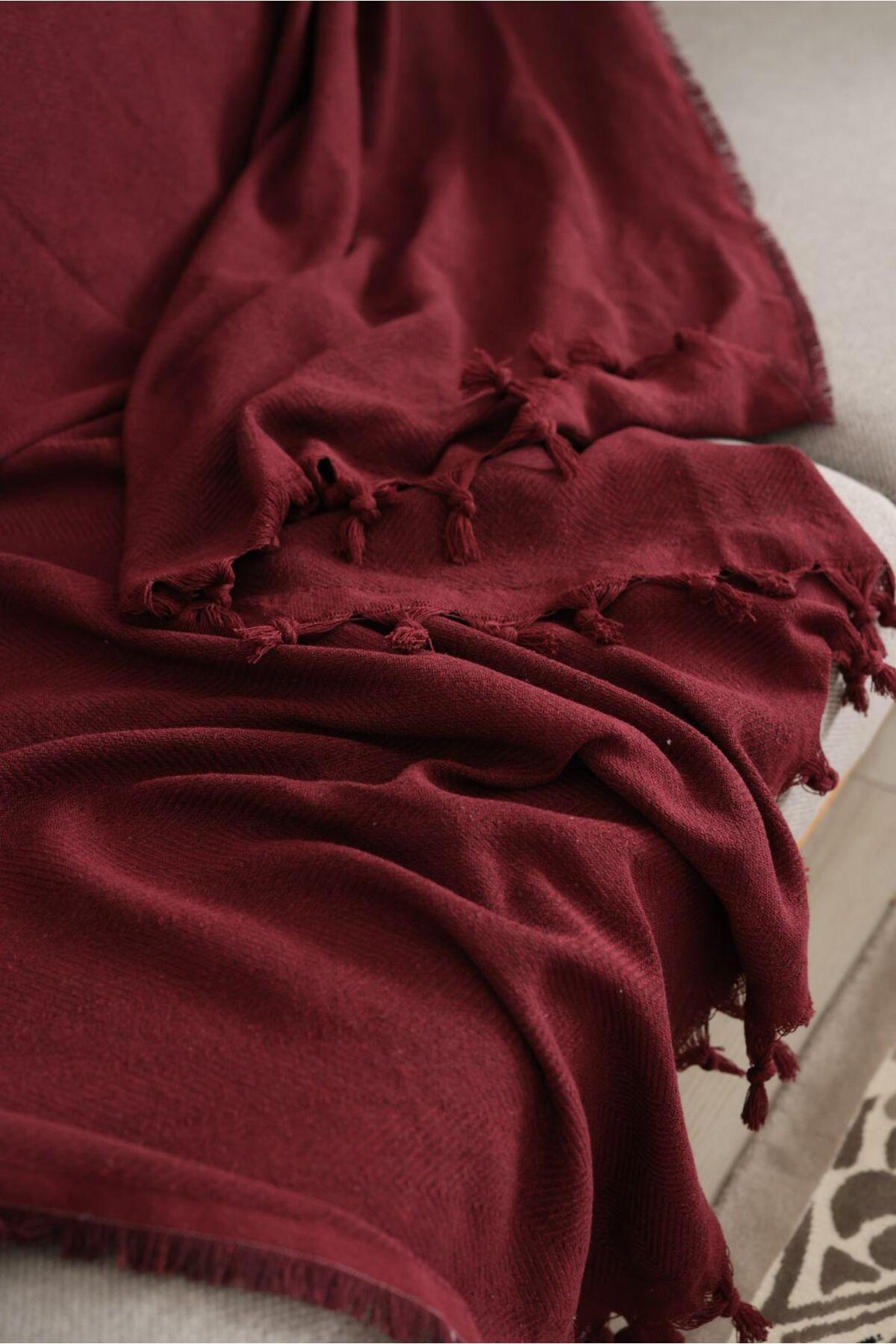 Koza Mix towel BORDO KOLTUK ÖRTÜSÜ BALIK SIRTI DESEN 180*210 - Görsel 2