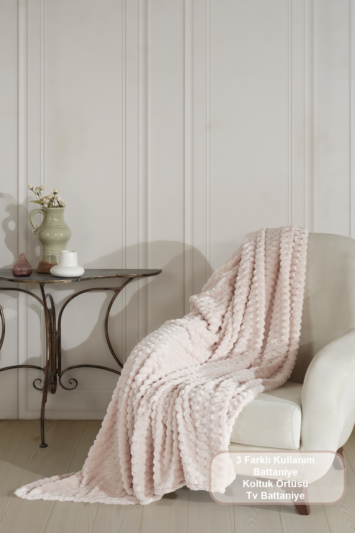 Elart Star Battaniye Çift Kişilik Wellsoft (180x220 cm) Krem - Görsel 2