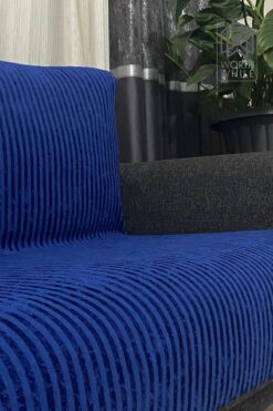 coverbox Kaymaz Taban Süngerli Kadife Koltuk - Çekyat Örtüsü 170x210 petrol-mavisi