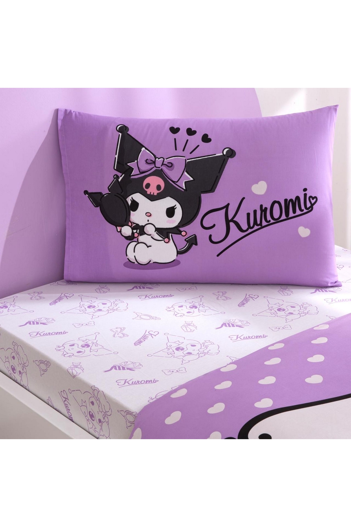 Taç Taç Lisanslı Kuromi Tek Kişilik Pamuk Nevresim Takımı - Görsel 3