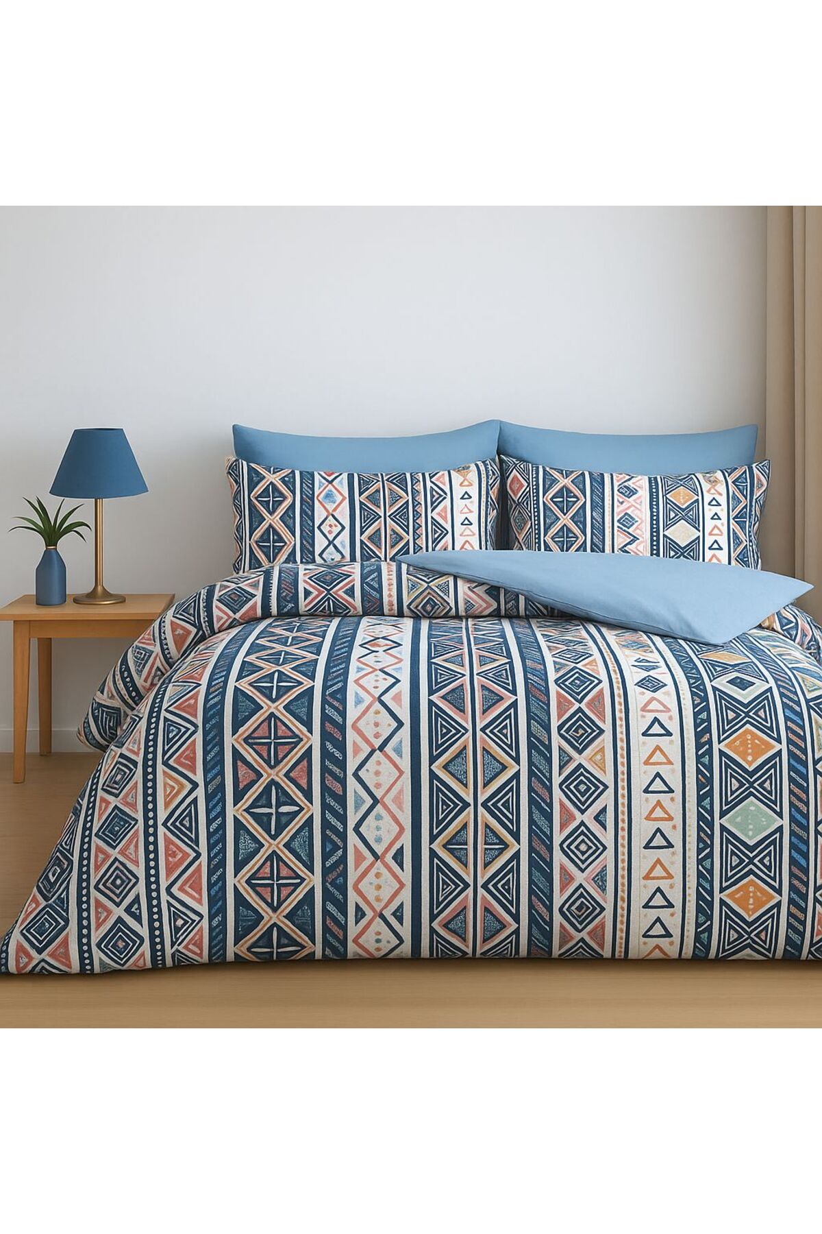 Sheri Home LİTTLE HEART Pamuklu Çift Kişilik Nevresim Takım PİRAMİTtr888736636557721