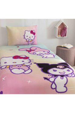 Taç Lisanslı Hello Kitty & Friends Pamuk Tek Kişilik Nevresim Takımı