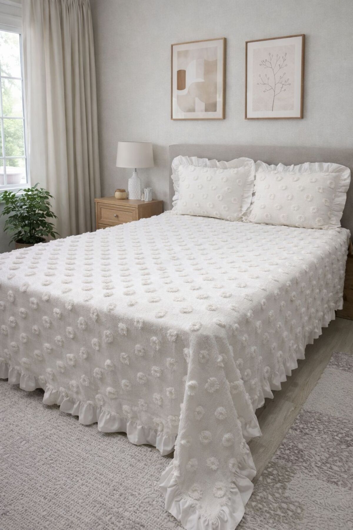 Doğa Fırfırlı Yatak Örtüsü Çift Kişilik - Görsel 3