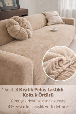 seltenet Yumuşacık Welsoft Lastikli 3 Kişilik Koltuk Örtüsü Kaymaz,Esnek,Yıkanabilir koltuk kılıfı