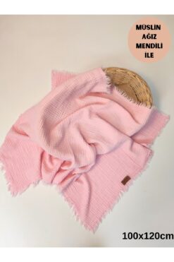 Bebella BEBEK BATTANİYESİ 4 KATLI MÜSLİN SAÇAKLI %100 PAMUKLU BEBEK PUSET ÖRTÜSÜ 100x120 cm HEDİYELİK