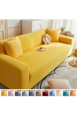 HaNemCe Likrali Streç Lastikli Esnek Yikanabilir Kare Desen Üç Kişilik Koltuk Örtüsü Koltuk Kılıfı (1ADET)