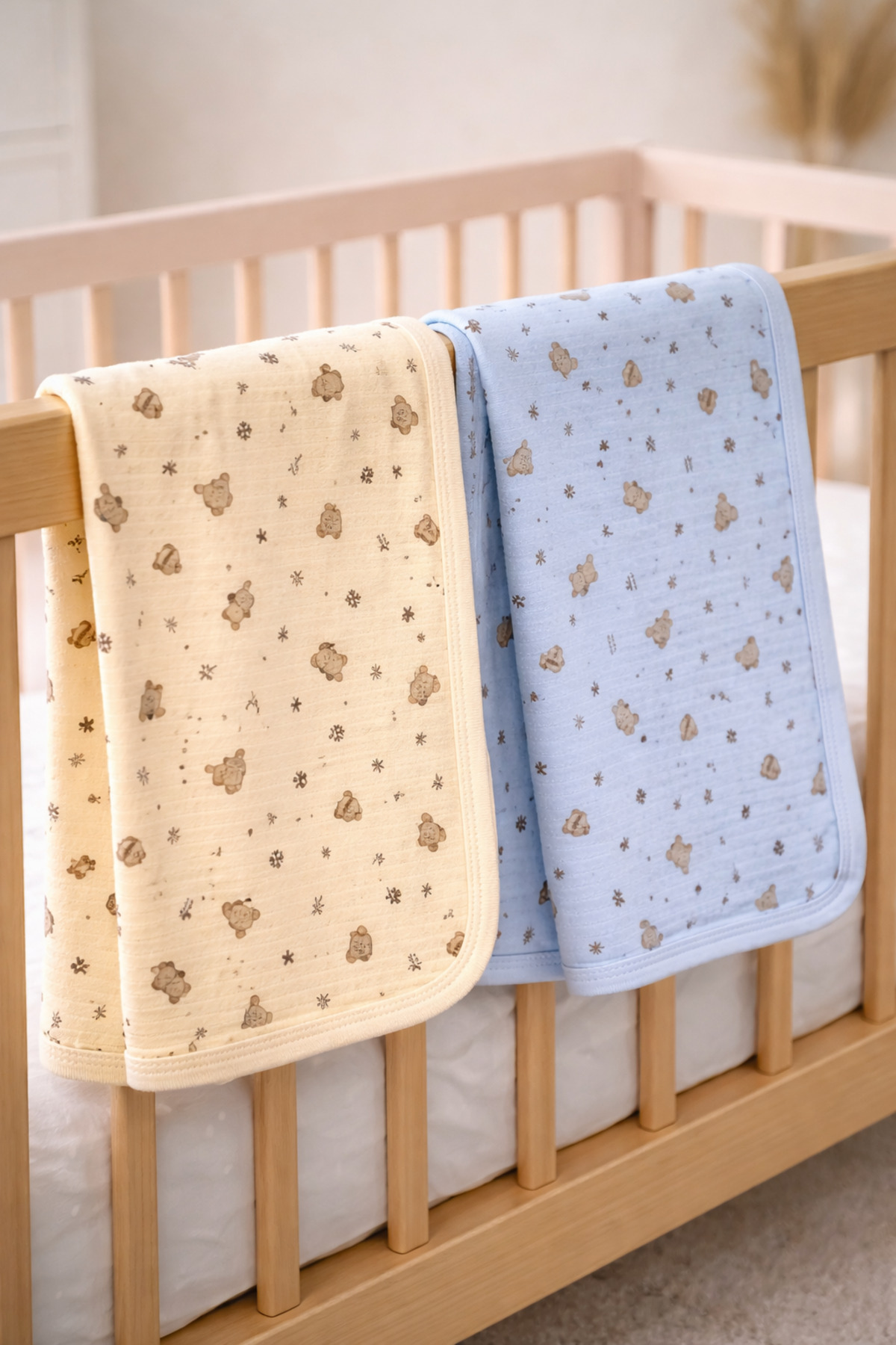 bulutbebek 2’li Yazlık %100 Pamuk Penye Yenidoğan Bebek Battaniyesi 85x80 – Yumuşak ve Nefes Alabilir