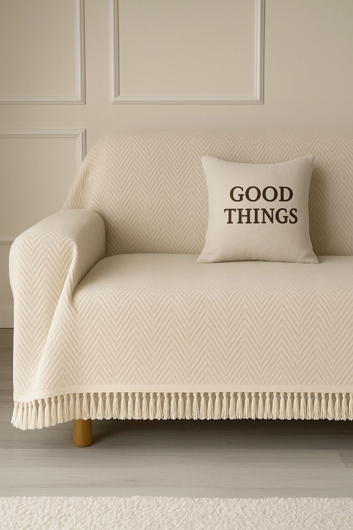 Genel Markalar Berlina Koltuk Örtüsü Kaymaz Kumaş Özelliği 180 X 200 Cm KoyuEkruPiKE8882199