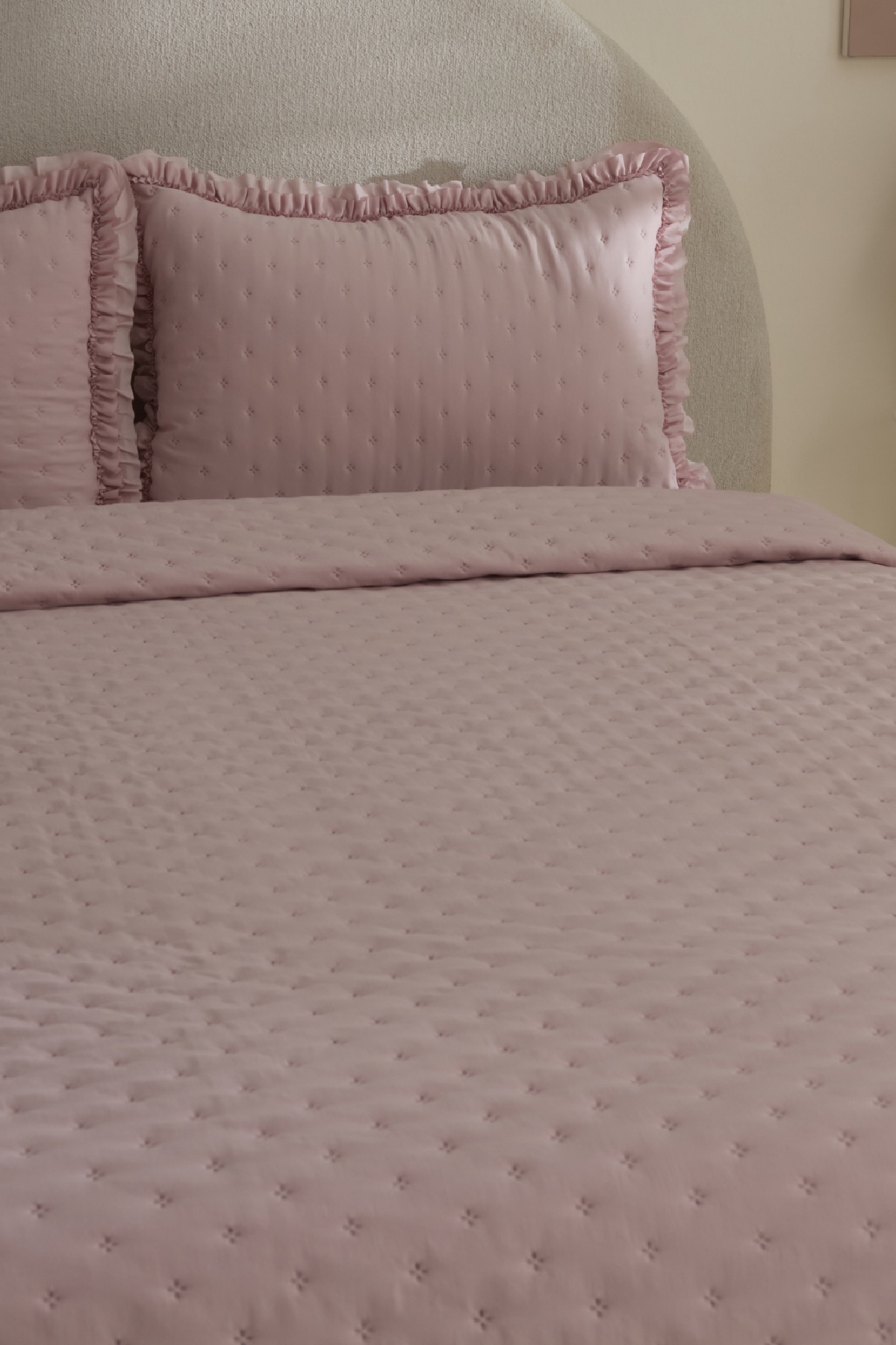 Karaca Home Viona Çift Kişilik Yatak Örtüsü Seti Pudra - Görsel 2