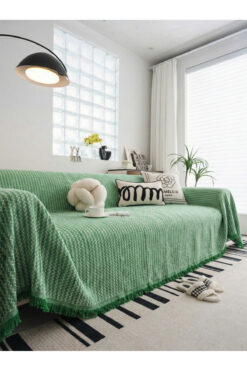 rellhome Pamuklu Koltuk Örtüsü Saçaklı|Çok Amaçlı Örtü|Koltuk Şalı|Kolları Kapatan|Battal Boy|180x350