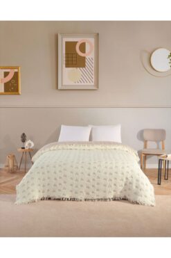 Peshtemalsan 9 KATLI %100 PAMUK MÜSLİN YORGAN YATAK ÖRTÜSÜ AÇIK BEJ