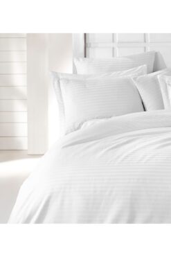 MyStory Home Lastikli Çarşaflı Çift Kişilik Nevresim Takımı Saten Beyaz