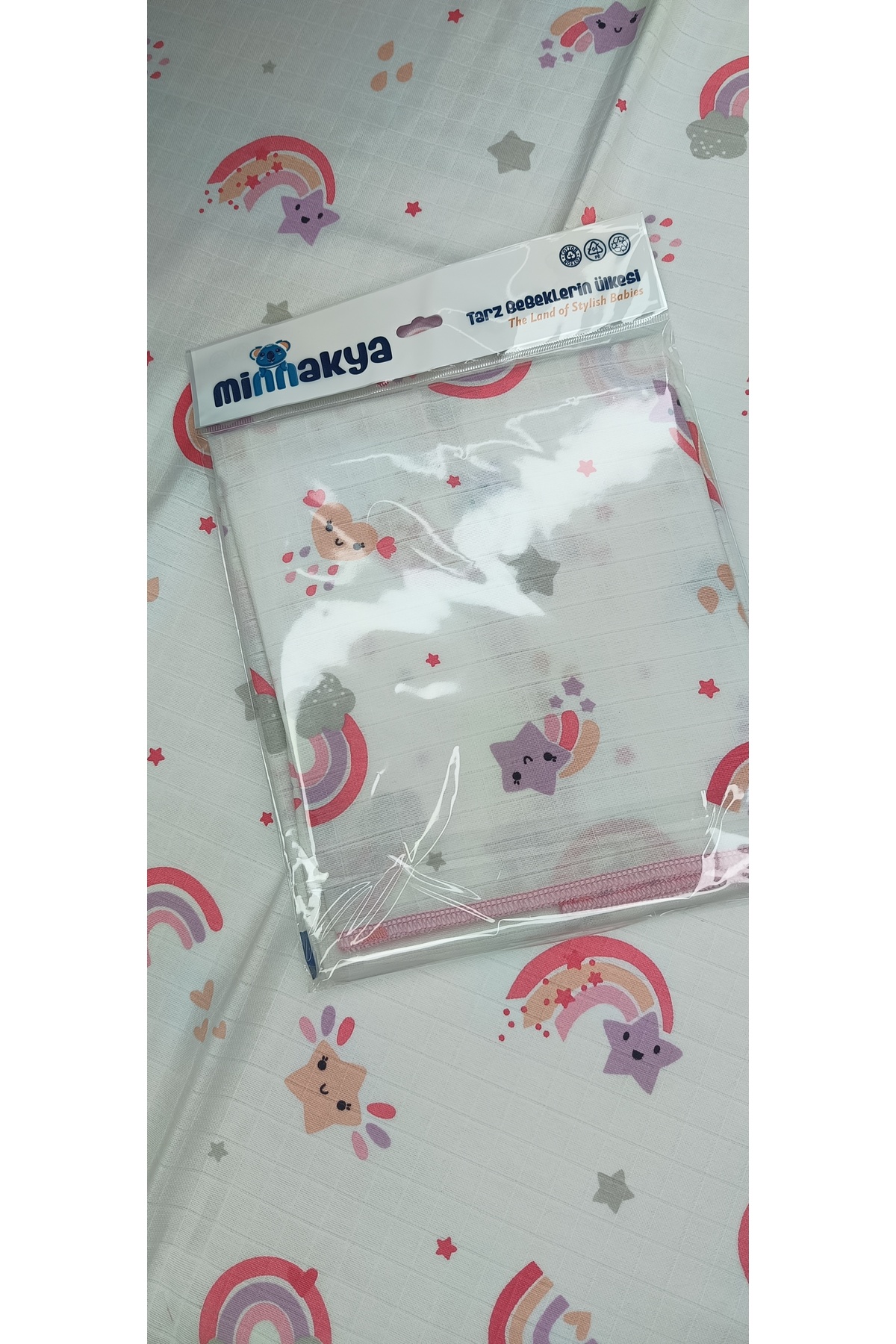minnakya çok amaçlı 80*90 müslin yenidoğan bebek battaniyesi müslin bez %100 pamuk - Görsel 2