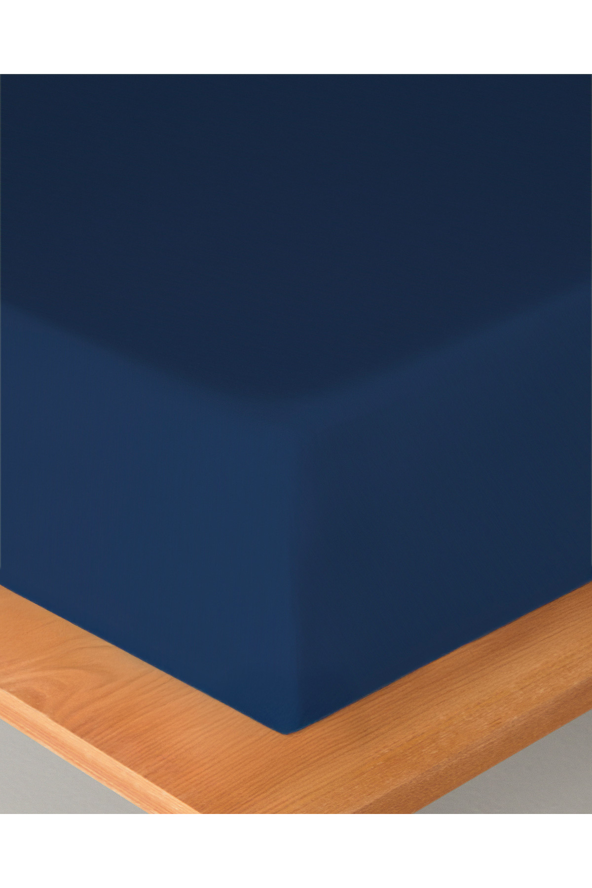 English Home Düz Pamuklu Tek Kişilik Lastikli Çarşaf 100x200 cm Gece Mavisi - Görsel 3