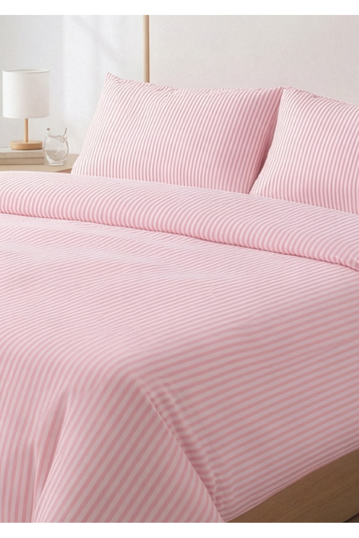 Days In Colours Çift Kişilik %100 Pamuk Çizgili Nevresim Takımı - Pera Serisi - Görsel 2