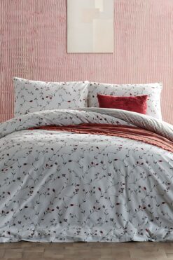 Doqu Home Ranforce Elegan Çift Kişilik Nevresim Takımı - Beyaz