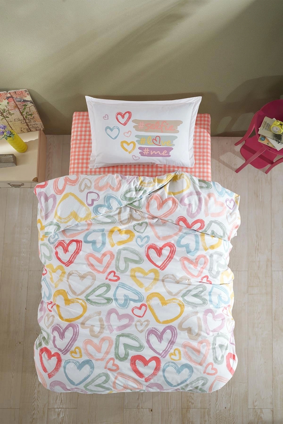 Clasy Ranforce %100 Pamuk Tek Kişilik Nevresim Takımı Selfie - Görsel 3