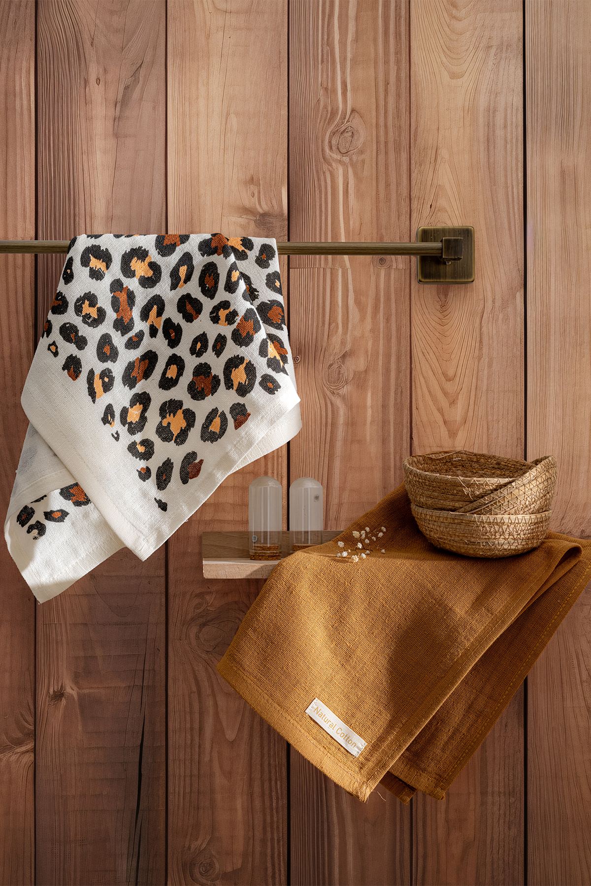 Nilteks 5'li %100 Pamuk Müslin Mutfak Peçetesi ve Kurulama Bezi Seti - Baskılı - 40x60 cm - Görsel 2