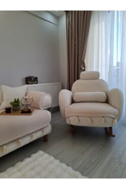 ARVA Home Takım Koltuk Örtüsü %100 Pamuk Püsküllü Çekyat Örtüsü