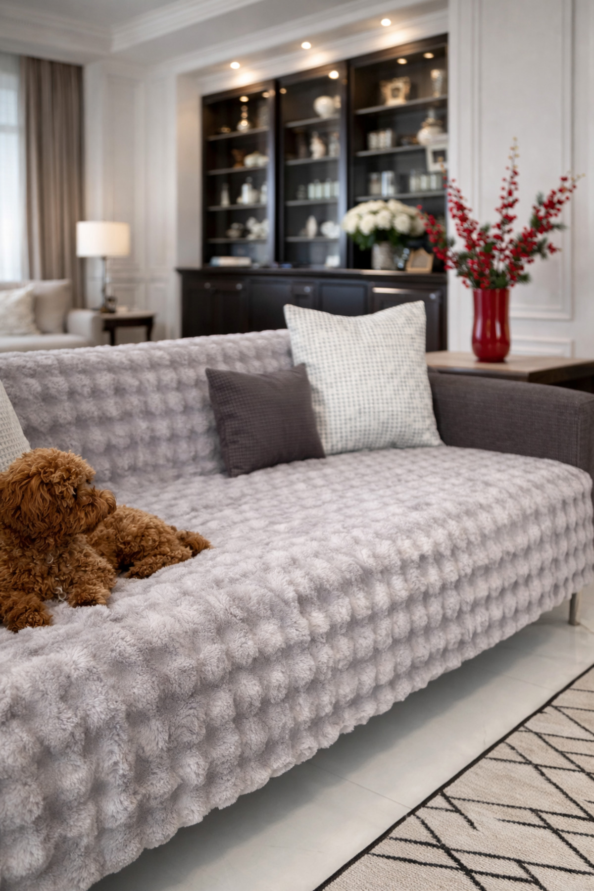 cmn home Peluş Koltuk Örtüsü 175x215 cm bubble – Kaymaz Kanepe Örtüsü, Çekyat Örtüsü