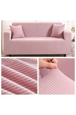 uzhanem Likrali koltuk örtüsü, yıkanabilir lastikli esnek kare desen üç kişilik koltuk kılıfı