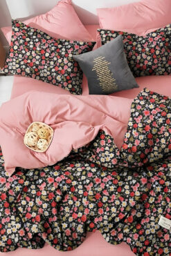 İQON Lastikli Çarşaflı Nevresim Takımı Çift Kişilik Violet Somon