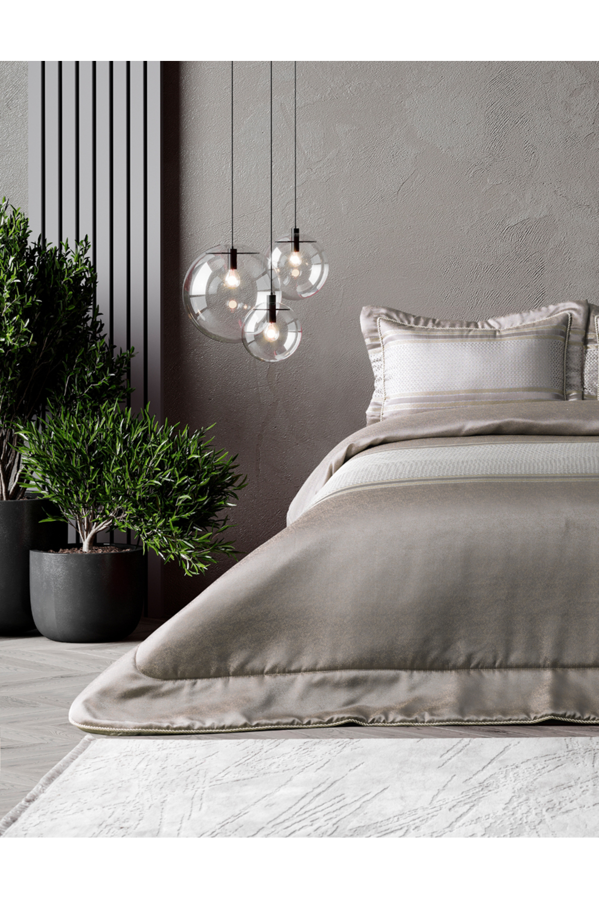 Doqu Home Mathilda Yatak Örtüsü Çift Kişilik - Gold