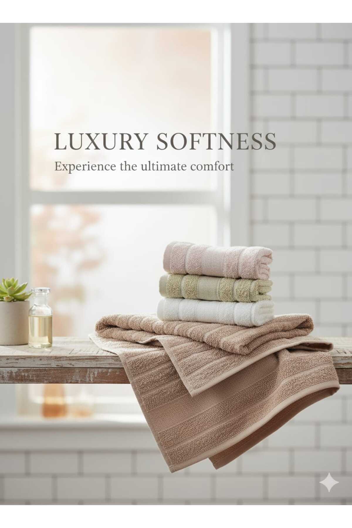 SARİNA renkli bir dünya LUXURY SOFTNES 4'LÜ 30X50 CM EL VE YÜZ HAVLU SETİ / MUTFAK HAVLUSU