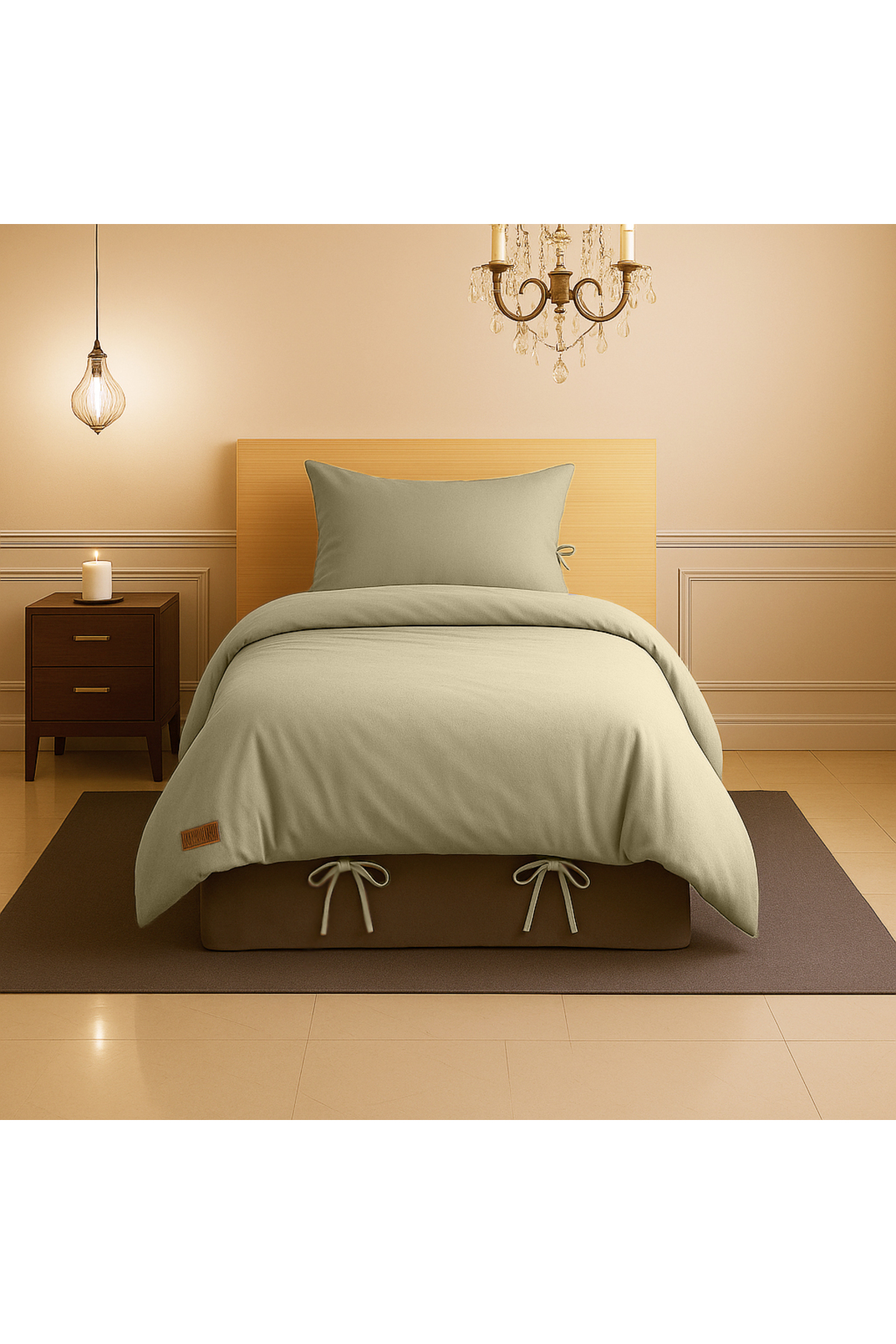 Sabia %100 Pamuk 120x200 cm +37 cm Yüksekliğe Uygun Lastikli Çarşaflı Tek Kişilik Nevresim Takımı