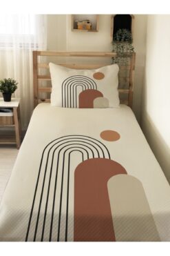 Evmila Modern Desenli Bebek Ve Çocuk Baskılı Tek Kişilik Pike Takımı 160 X 220 Cm Renkli