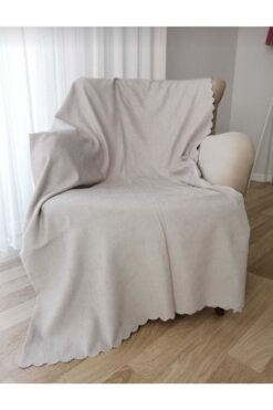 POYRAZ Mat Şönil Taş Çift Taraflı Koltuk Çekyat Örtüsü Şalı