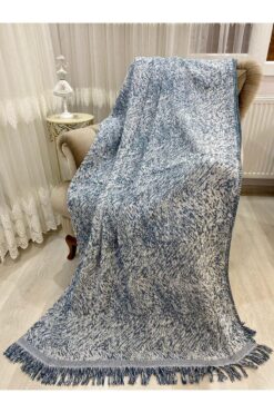 Özlü Home Lüks Pamuklu Koltuk-çekyat Örtüsü Kot Mavisi 170x220 Çift Taraflı Terletmez Kaymaz