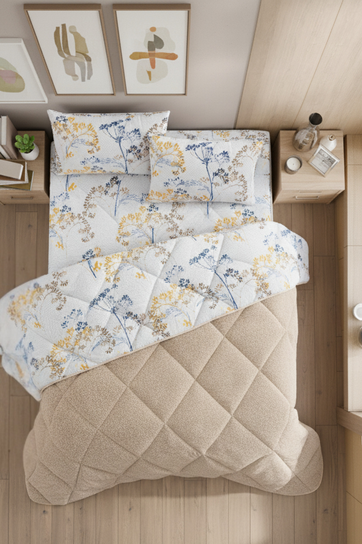 Formeya Nordelle Battal Boy Lüx Wellsoft Yorgan Çift Taraflı - 2 Adet Yastık Kılıflı Yorgan Seti 215x235 cm