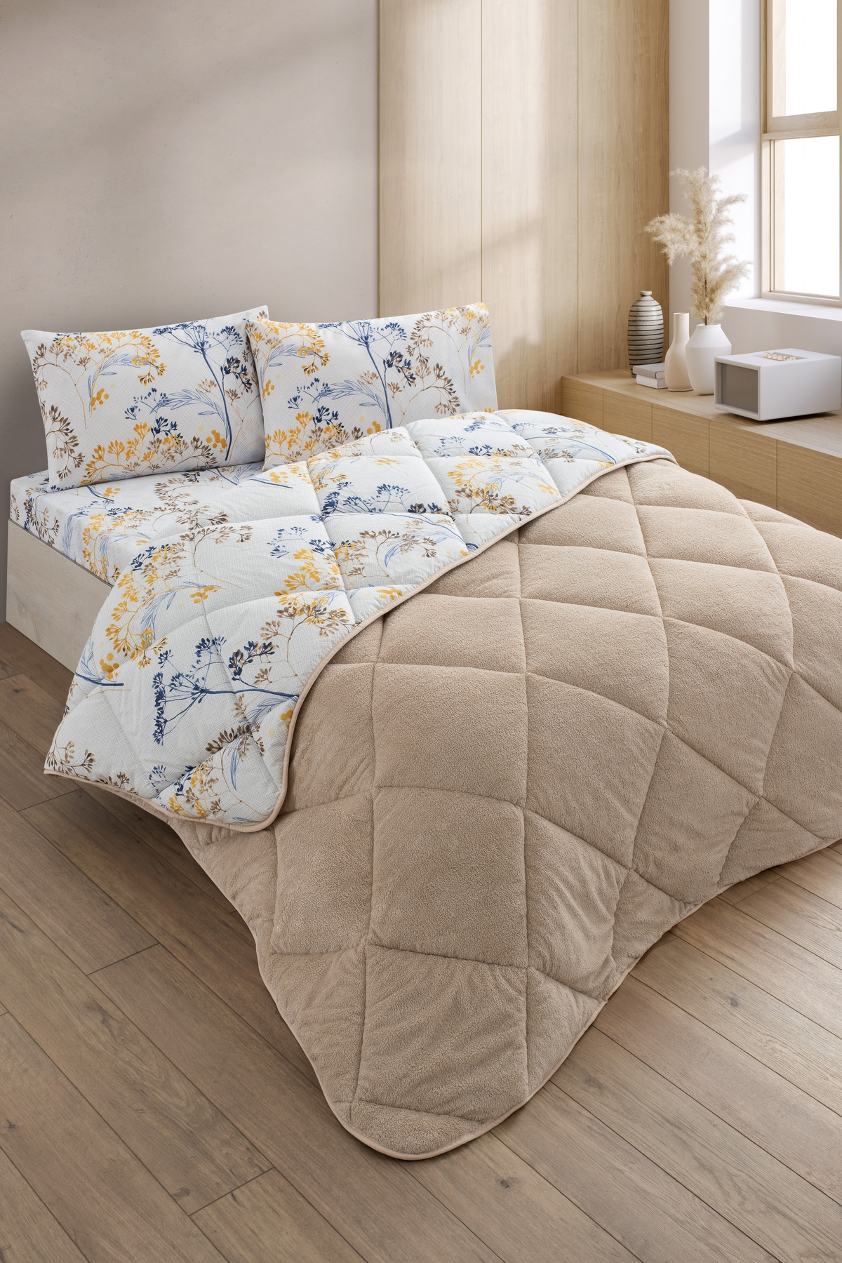 Formeya Nordelle Battal Boy Lüx Wellsoft Yorgan Çift Taraflı - 2 Adet Yastık Kılıflı Yorgan Seti 215x235 cm - Görsel 2