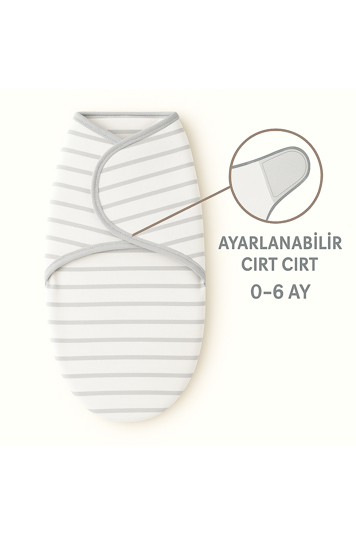 Mimocan 0-4 Ay Bebek İçin %100 Pamuk Kundak, Cırt Cırtlı, Yumuşak Penye Kumaş, Nefes Alan Kumas - Görsel 3