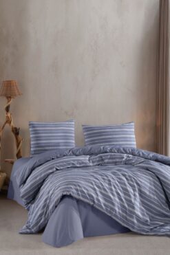 VAROL Stripe Saten (KİNG SİZE) Nevresim Takım