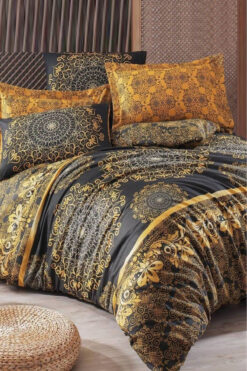 Always Çarşafı Lastikli Çift Taraflı Çift Kişilik Nevresim Takımı Osmanlı Sarı