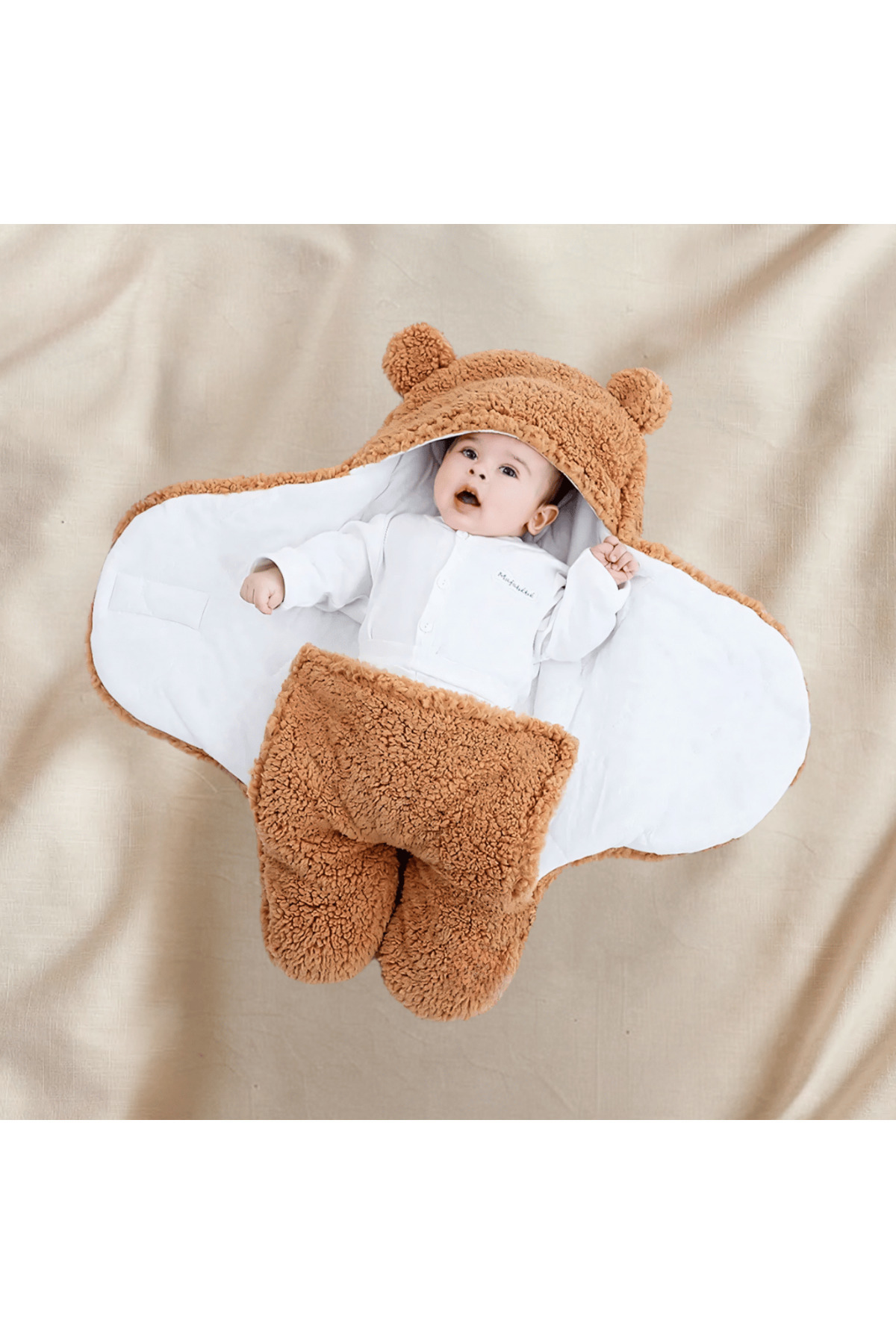 Mai Perla 0 - 12 Ay Içi Elyaflı Kulaklı Welsoft Dış Kundak Bebek Battaniye