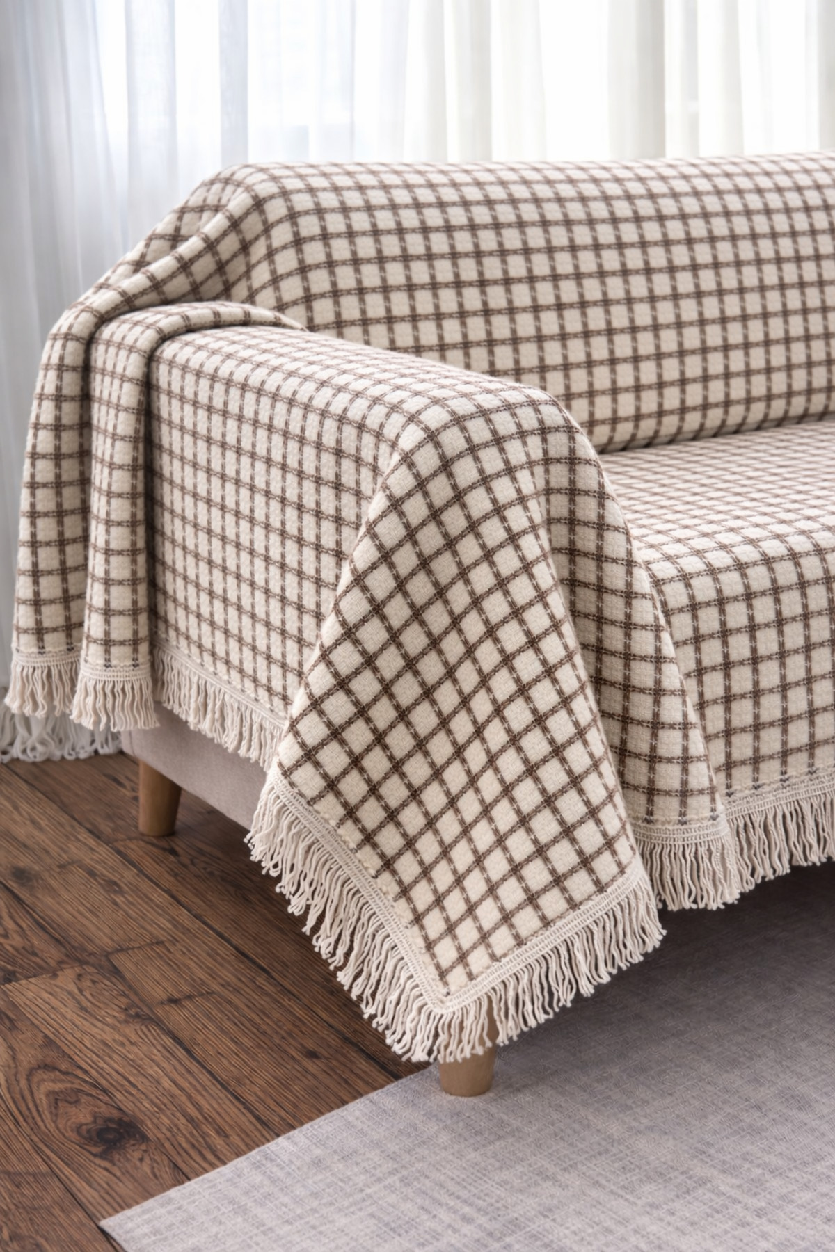 YAREN TEKSTİL Widores Çok Amaçlı Natural Divan Kanepe Çekyat Dekoratif Koltuk Örtüsü