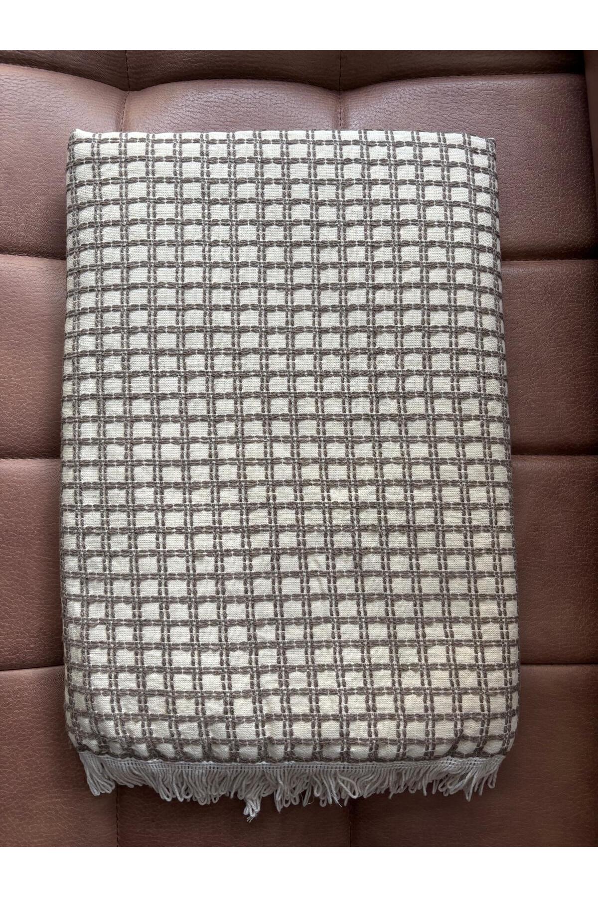 YAREN TEKSTİL Widores Çok Amaçlı Natural Divan Kanepe Çekyat Dekoratif Koltuk Örtüsü - Görsel 3